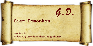 Gier Domonkos névjegykártya